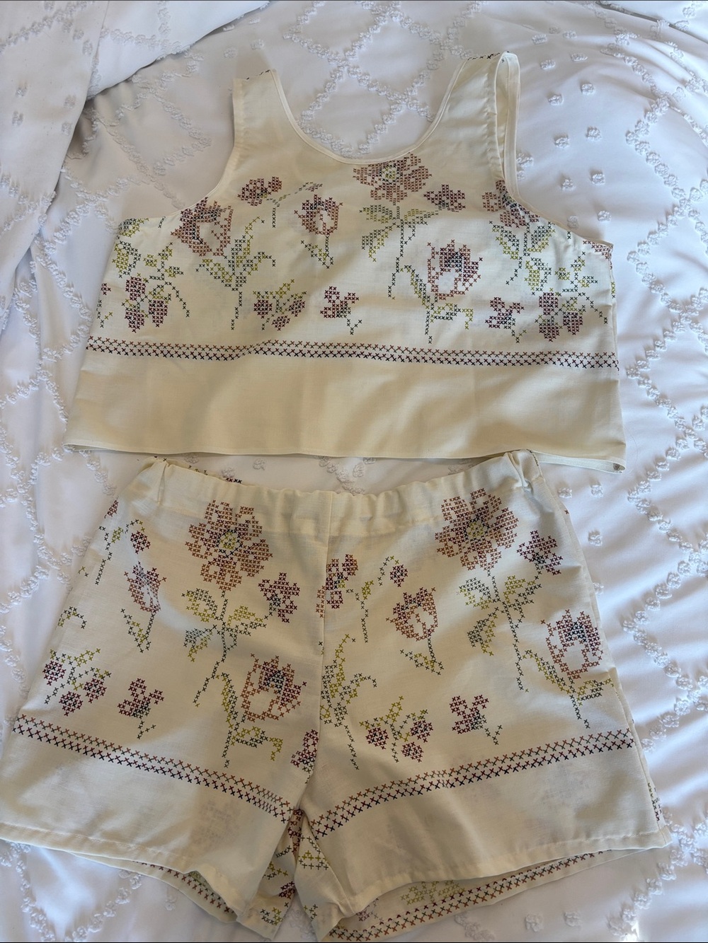 Handmade Up-cycled Two-Piece Shorts Set
